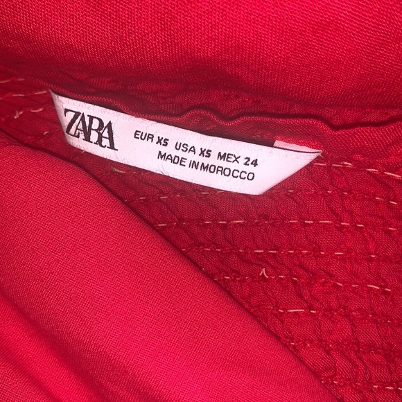 SIZE XS ZARA RED RUFFLE DRESS - Picture 8 of 8
